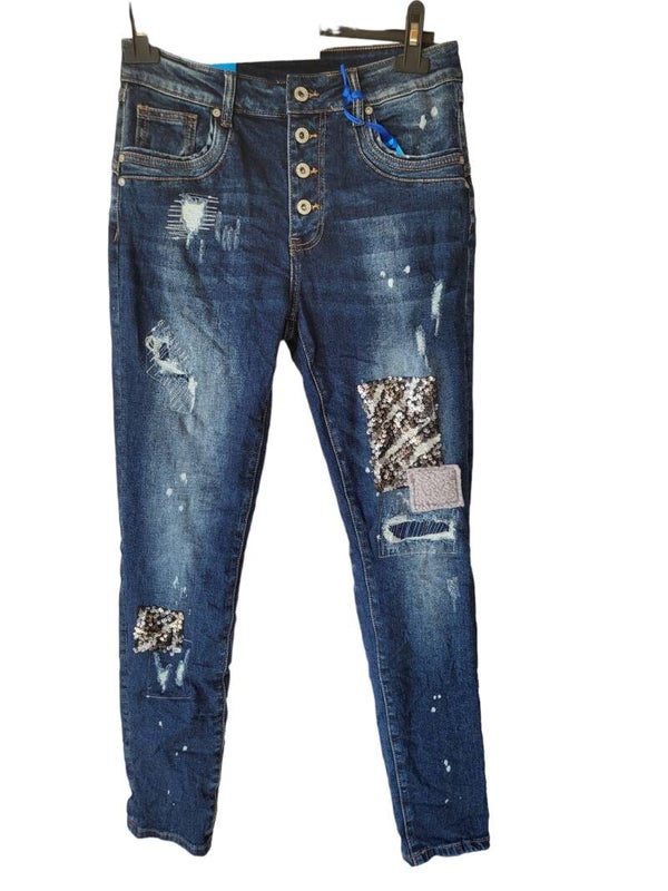 Jeans mit Pailletten, Gr. 36 (S) - 1x verfügbar