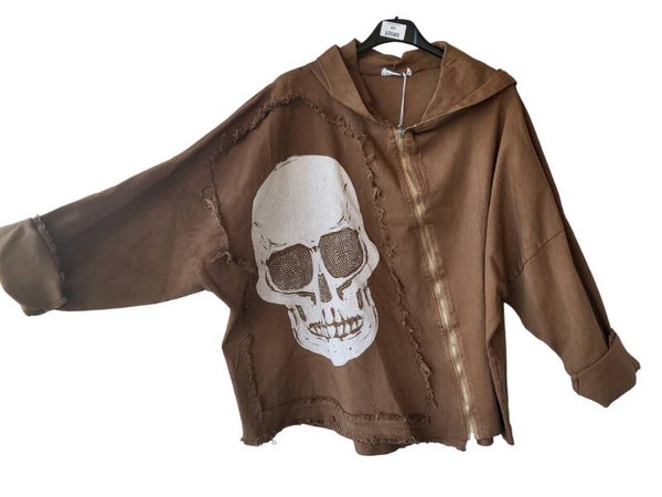 Übergangsjäggli braun "Totenkopf", Gr. 40 - 44, 2x verfügbar
