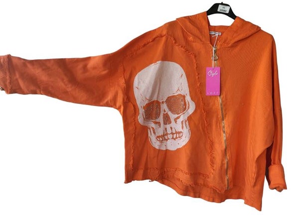 Übergangsjäggli orange "Totenkopf", Gr. 40 - 44, 2x verfügbar
