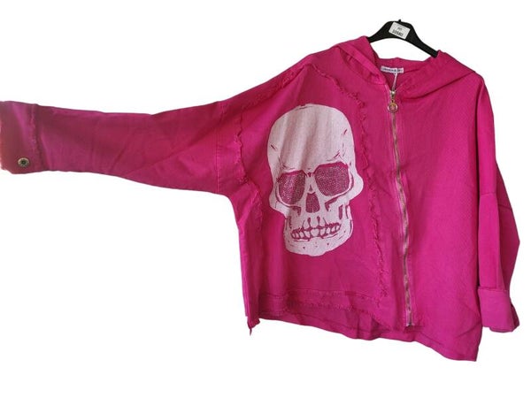 Übergangsjäggli pink "Totenkopf", Gr. 40 - 44, 2x verfügbar
