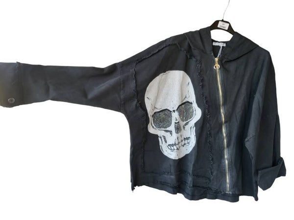 Übergangsjäggli schwarz "Totenkopf", Gr. 40 - 44, 2x verfügbar