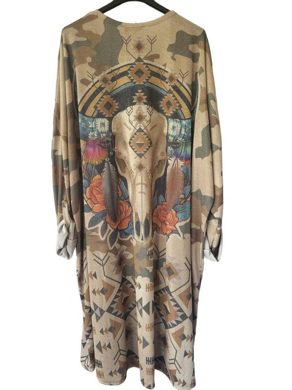 Cardigan langarm "Schädel", Gr. One size (bis 44), 1x verfügbar