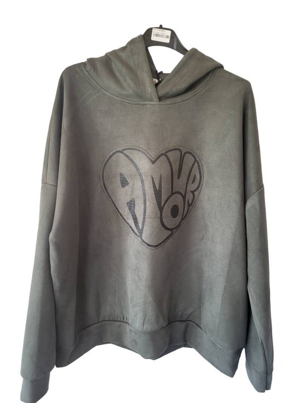 Kapuzenpullover militärgrün "AMOUR", Gr. 38 - 42, 1x verfügbar