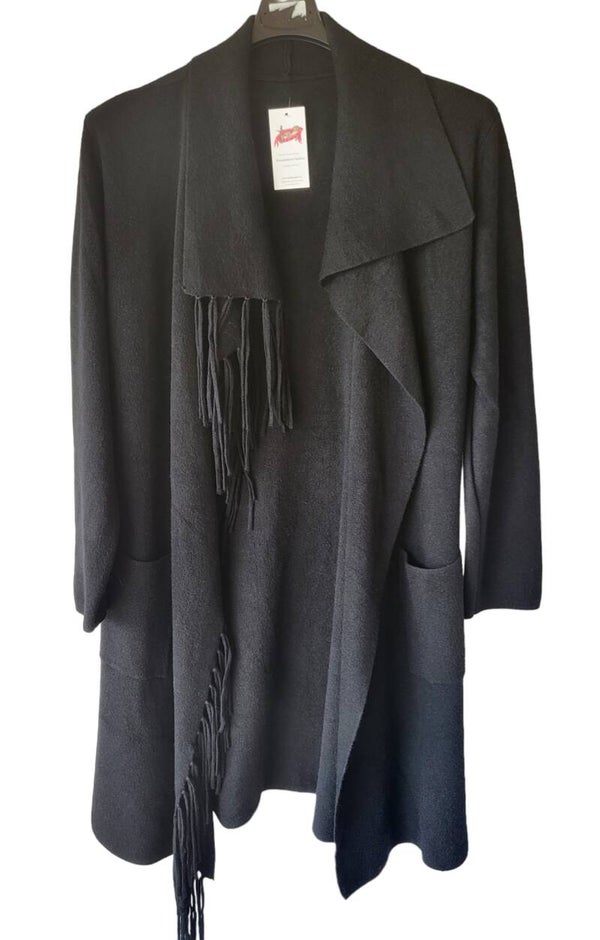 Jäggli schwarz mit Fransen, Gr. 38 - 42/44, 1x verfügbar