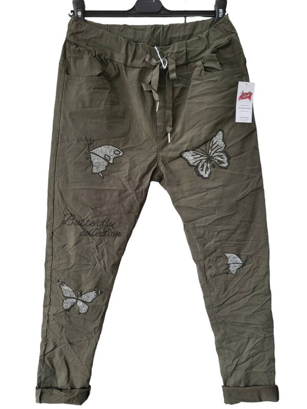 Stretchhose khaki "Butterfly", Gr. 38 - 42, 1x verfügbar