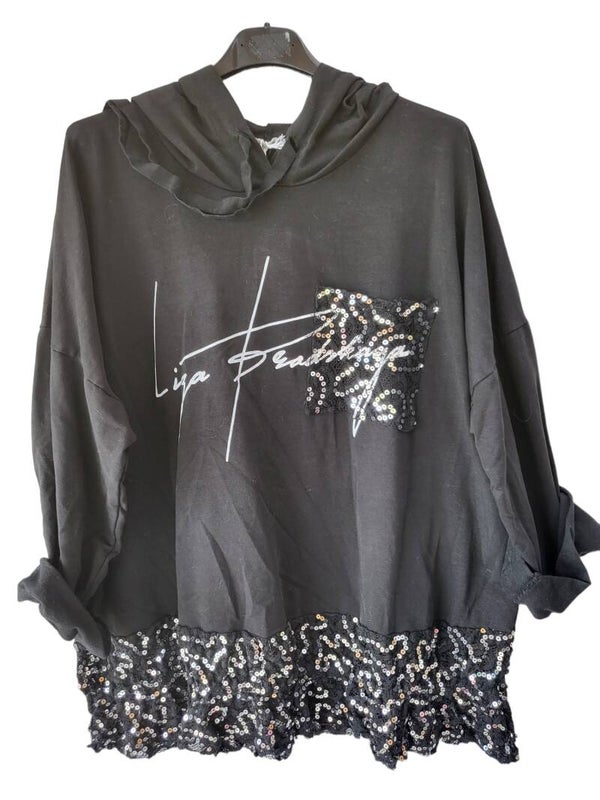 Pullover schwarz mit Pailletten, Gr. 38 - 42/44, 1x verfügbar