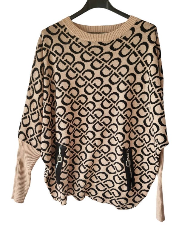 Pullover cammel "schwarzes G", Gr. 38 - 42, 1x verfügbar