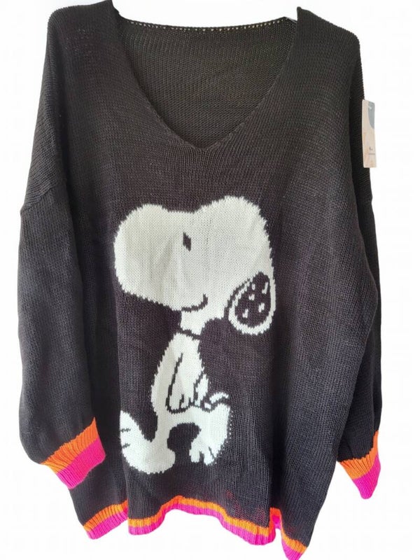 Pullover schwarz "Snoopy", Gr. 44 - 46/48, 1x verfügbar