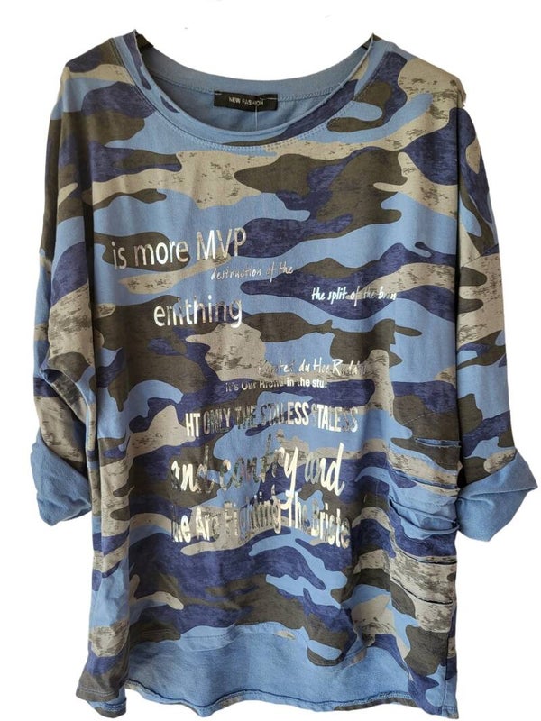 Pullover camouflage blau, Gr. 38 - 42/44, 1x verfügbar