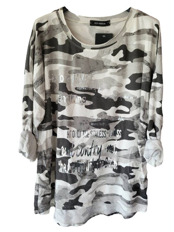 Pullover camouflage grau, Gr. 38 - 42/44, 1x verfügbar