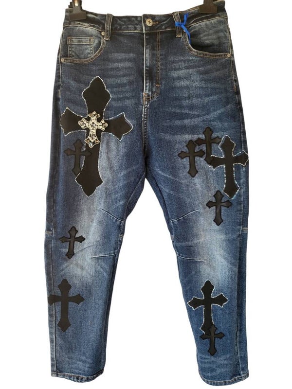 Jeans mit "Kreuz", Gr. L (42/44) - 2x verfügbarbar