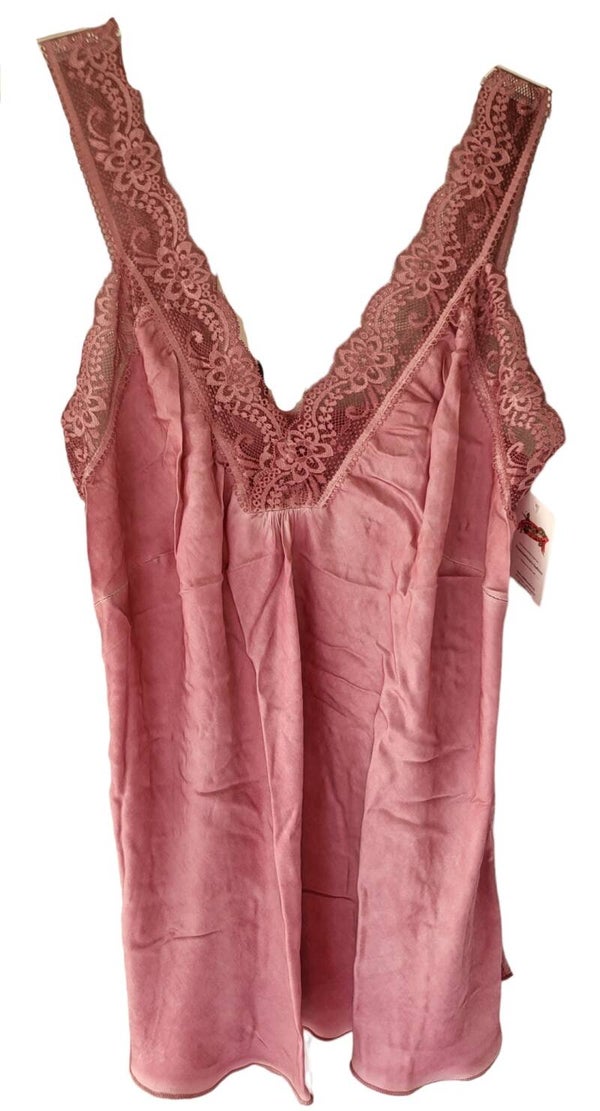Trägershirt mit Spitze "onion pink", Gr. 38 - 42 - 2x verfügbar