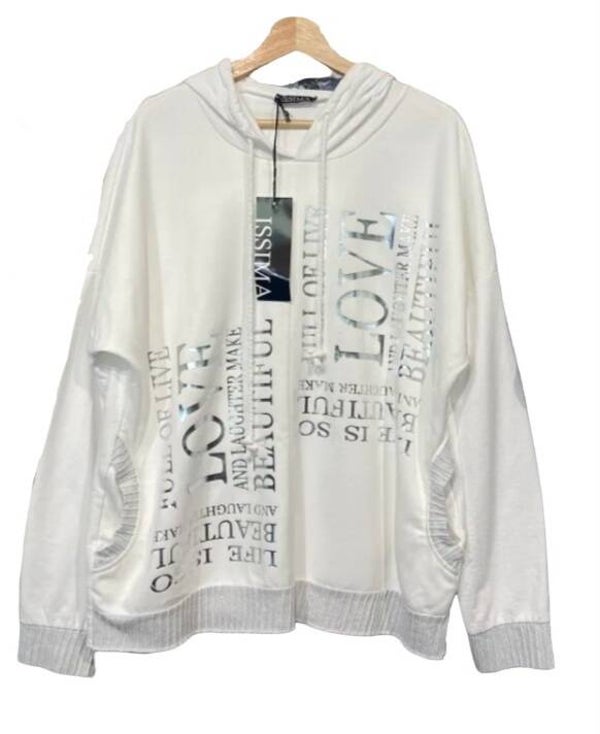 Pullover weiss "LOVE" Issima, Gr. 38 - 42/44, 1x verfügbar