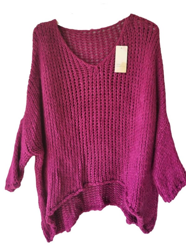 Strickpullover beere, Gr. 40 - 42/44, 1x verfügbar