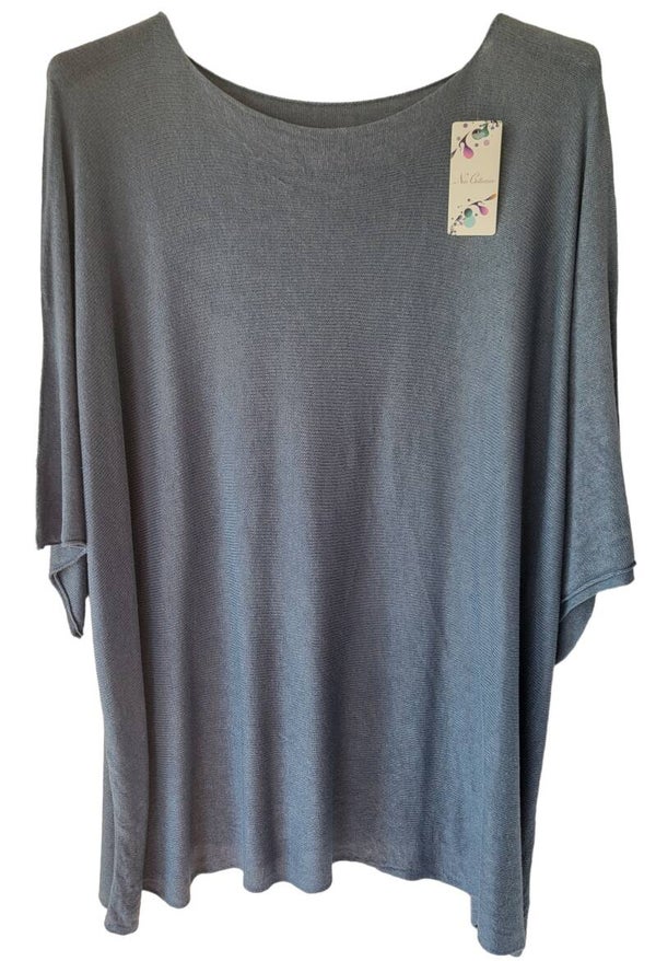 Kurzarmshirt grau uni, Gr. 44/46, 1x verfügbar