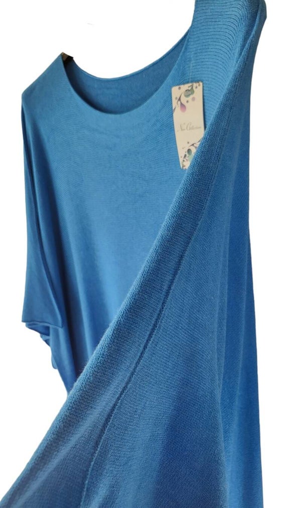 Kurzarmshirt blau uni, Gr. 44/46, 1x verfügbar