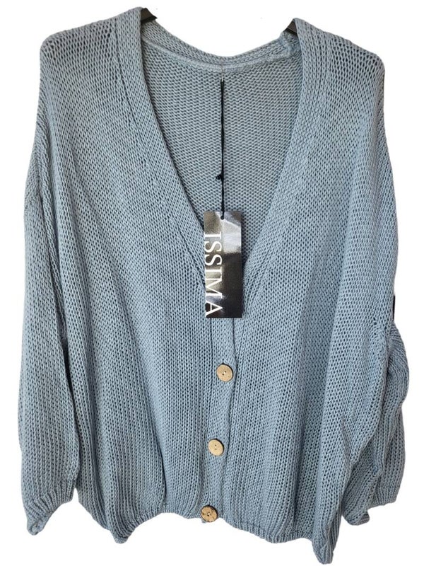 Strickjäggli jeansblau, Gr. 38 - 42, 1x verfügbar