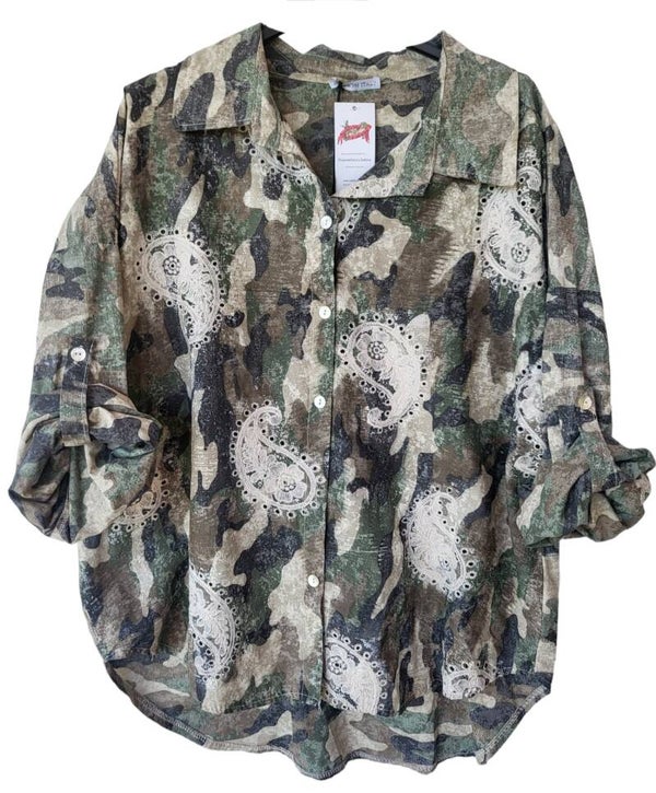 Bluse camouflage beige, Gr. 40 - 44, 1x verfügbar