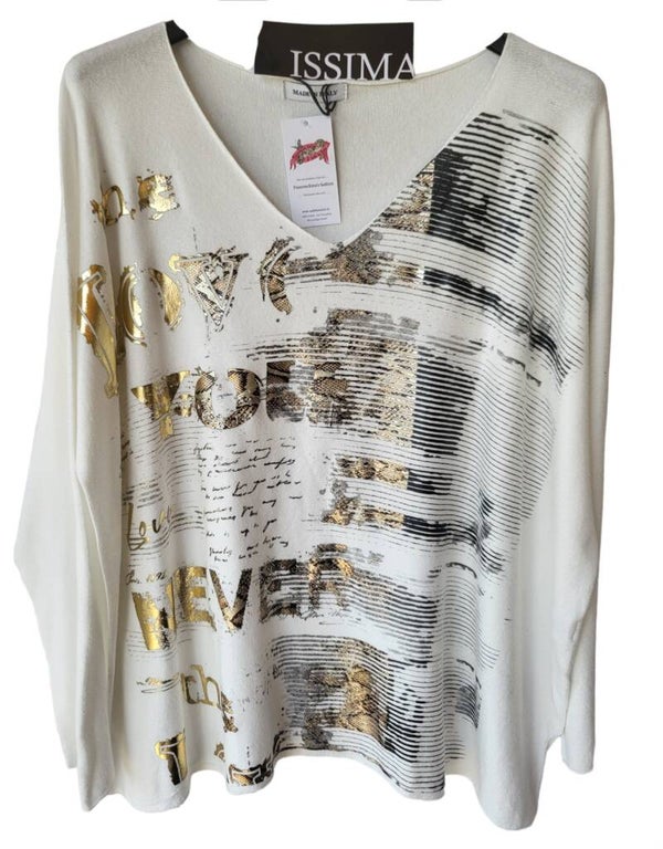 Pullover weiss "I Love you", Gr. 40 - 44, 2x verfügbar