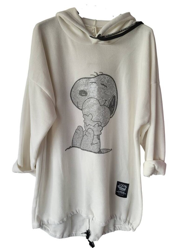 Pullover weiss "Snoopy" Gr. 40 - 44, 1x verfügbar
