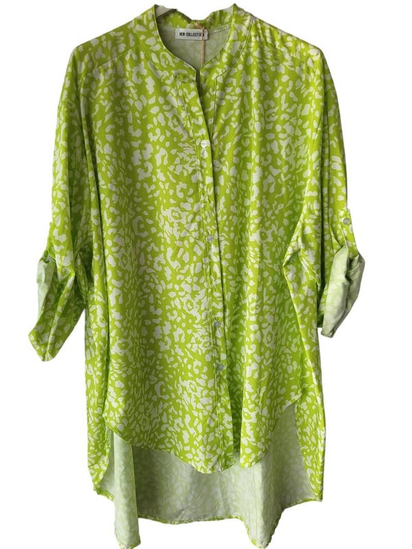 Bluse grün/weiss, Gr. 46/48, 1x verfügbar