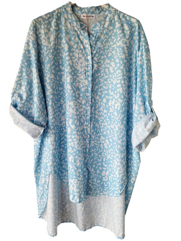 Bluse blau/weiss, Gr. 46/48, 1x verfügbar