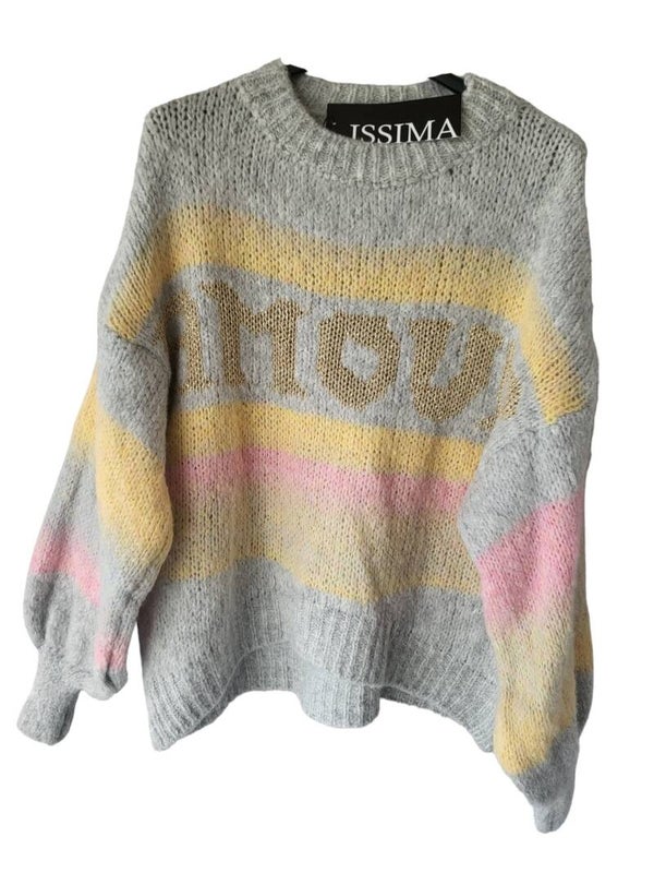 Pullover grau "Amour", Gr. 38 - 42, 1x verfügbar