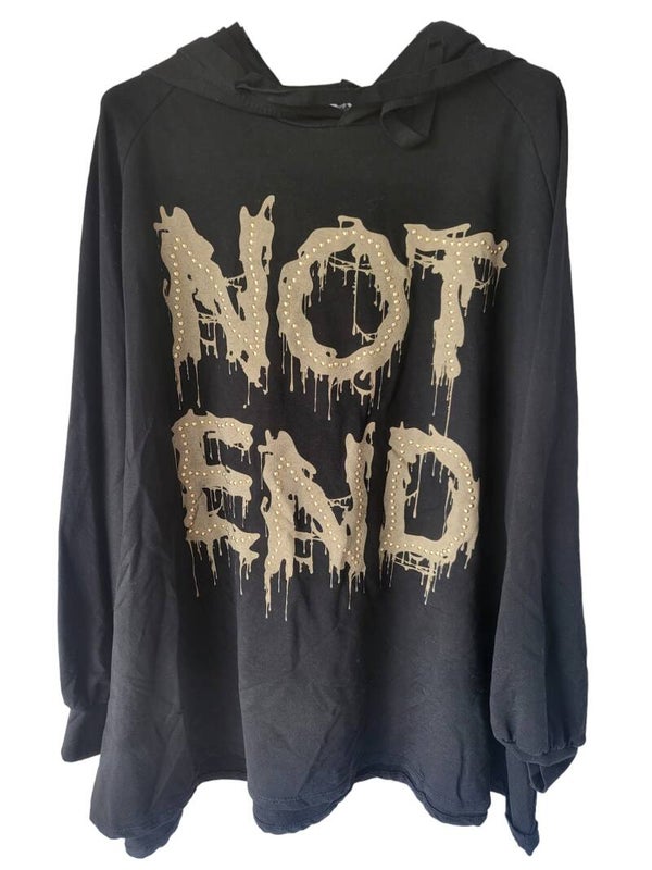 Pullover schwarz "Not end", Gr. 40 - 44, 1x verfügbar