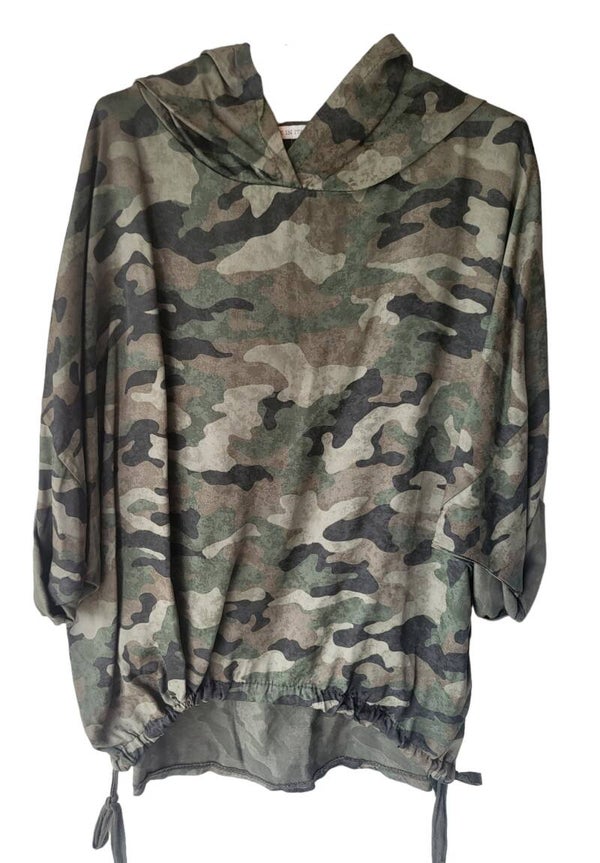 Kapuzenshirt camouflage khaki, Gr. 38 - 42/44, 1x verfügbar