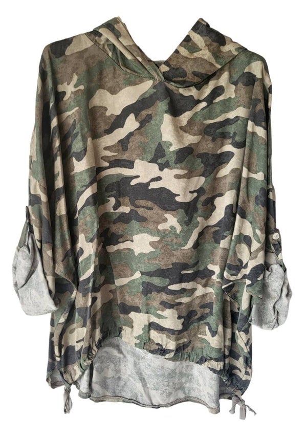 Kapuzenshirt camouflage beige, Gr. 38 - 42/44, 1x verfügbar