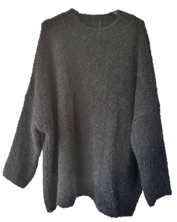 Pullover schwarz flauschig, Gr. 42 - 44/46, 2x verfügbar