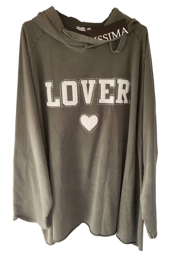 Pullover militär grün "LOVER", Gr. 42 - 46, 1x verfügbar