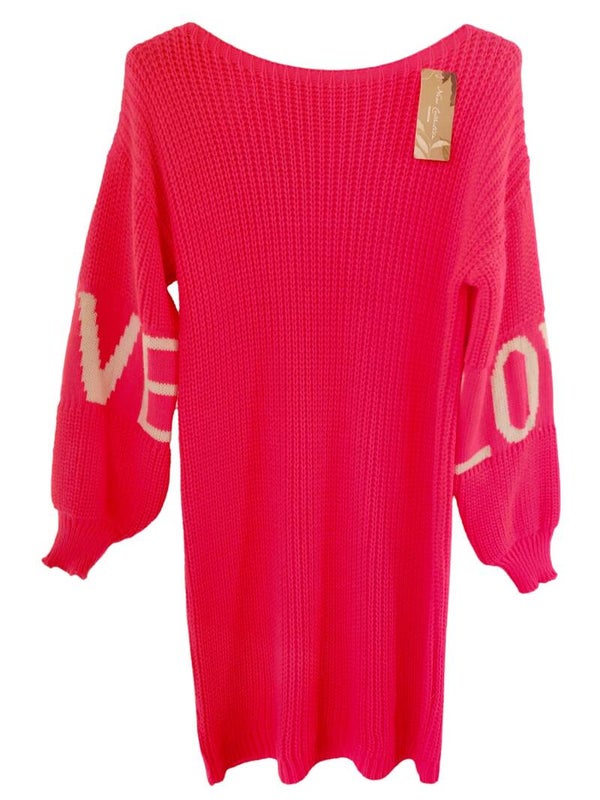 Longpullover pink "LOVE", Gr. 38 - 42, 1x verfügbar