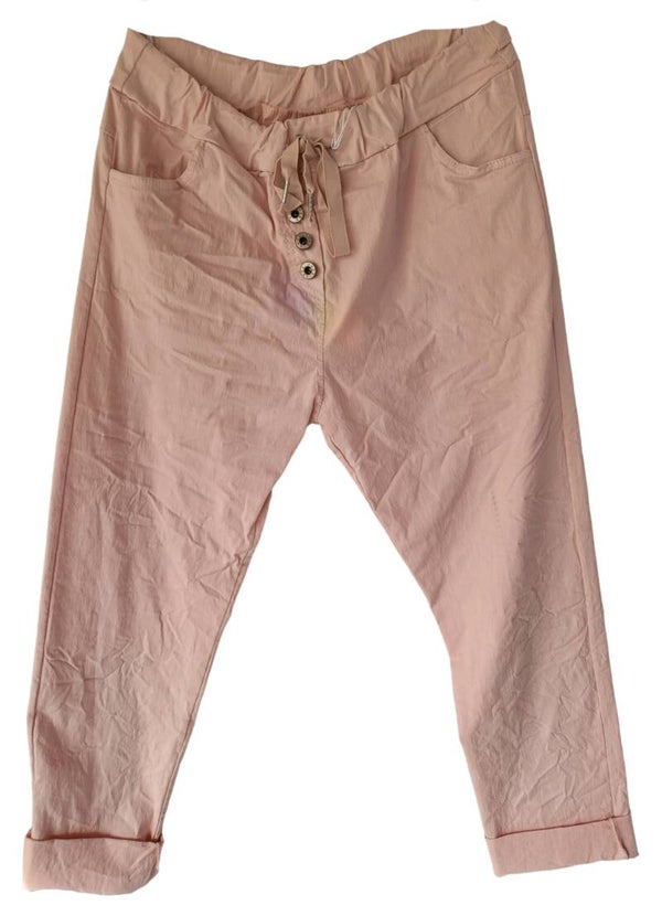 Stretchhose rosa mit Deko-Knöpfen, Gr. 46/48, 1x verfügbar