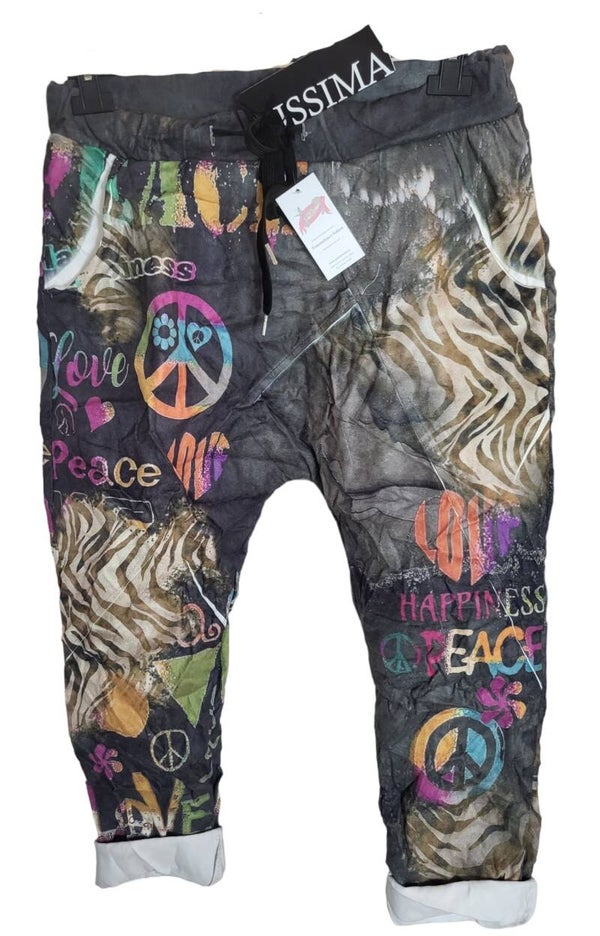 Baggy pants "Peace & Love", Gr. 36 - 42 - 2x verfügbar