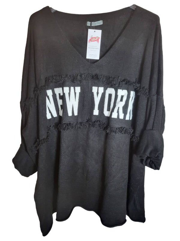 Pullover schwarz "New York", Gr. 38 - 44, 1x verfügbar