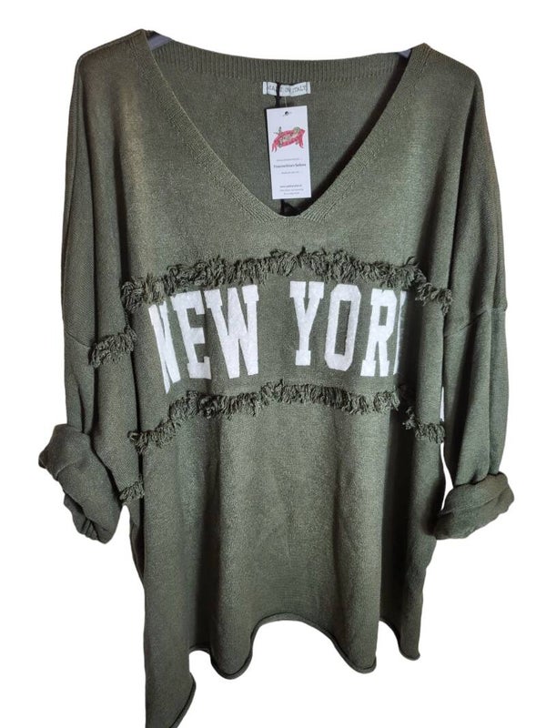 Pullover militär grün "New York", Gr. 38 - 44, 1x verfügbar