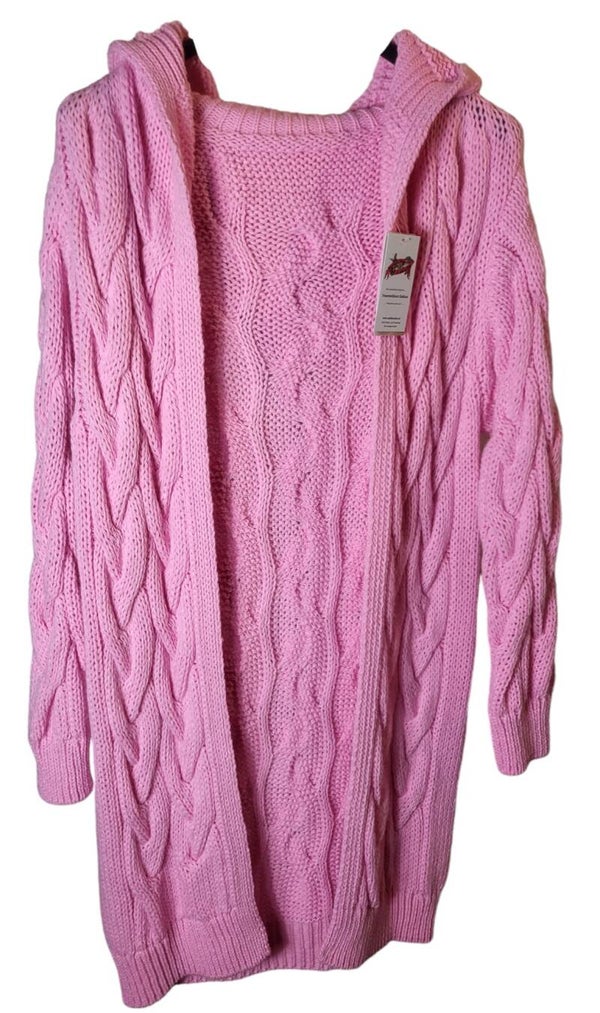 Kapuzencardigan rosa, Gr. 38 - 42, 1x verfügbar