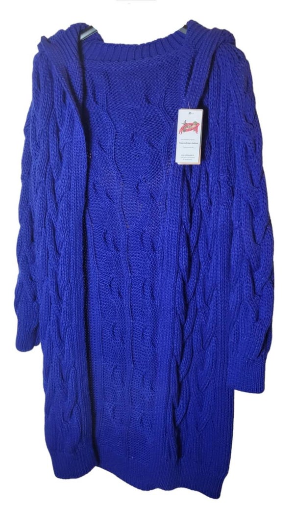 Kapuzencardigan royalblau, Gr. 38 - 42, 1x verfügbar