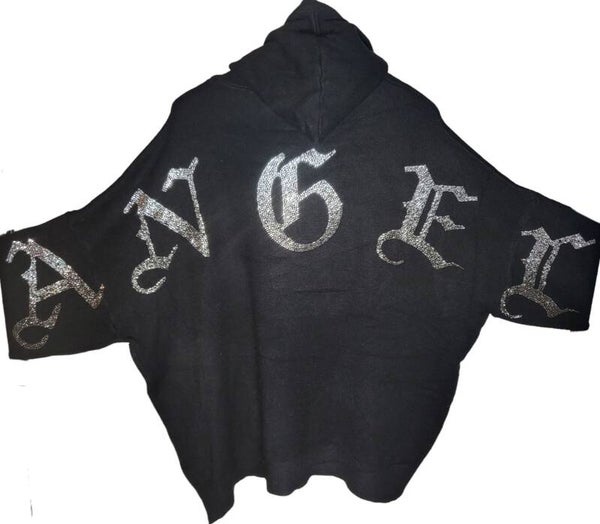 Pullover schwarz mit Schriftzug "ANGEL", Gr. 38 - 42, 2x verfügbar