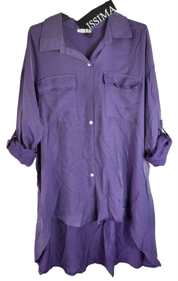 Bluse violett schimmer, Gr. 38 - 42/44, 1x verfügbar