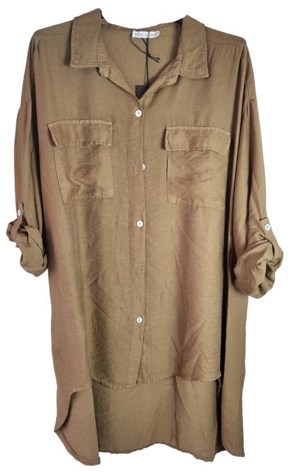 Bluse camel schimmer, Gr. 38 - 42/44, 1x verfügbar