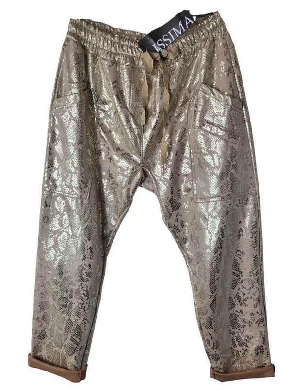 Hose beige/gold, Gr. 38 - 42, 1x verfügbar