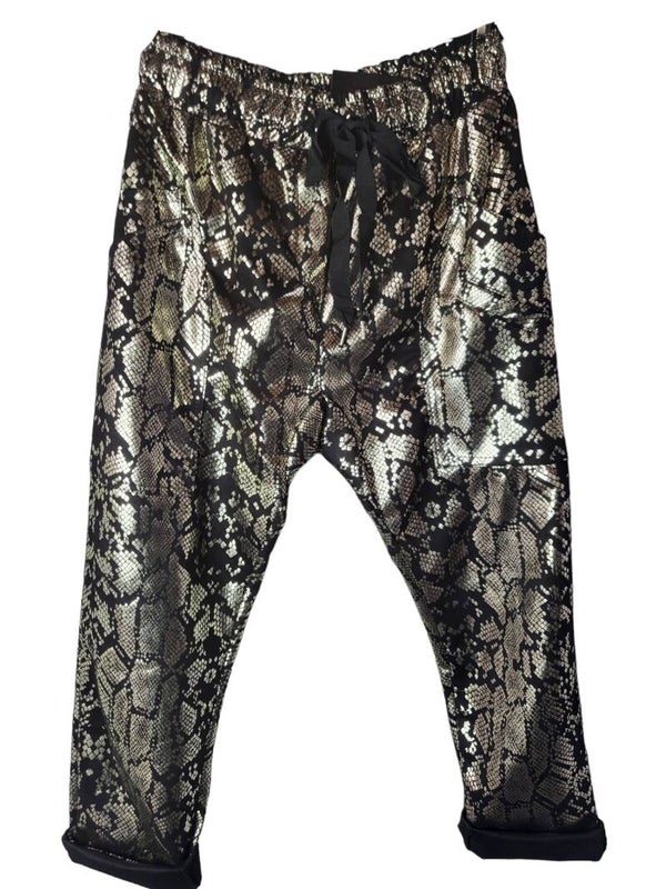 Hose schwarz/gold, Gr. 38 - 42, 1x verfügbar