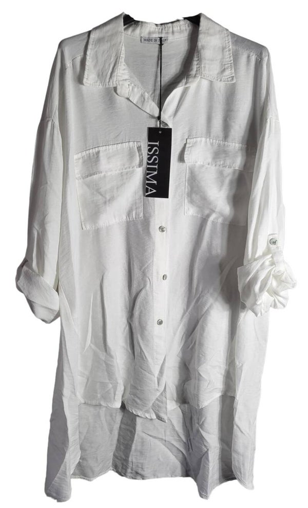 Bluse weiss schimmer, Gr. 38 - 42/44, 1x verfügbar