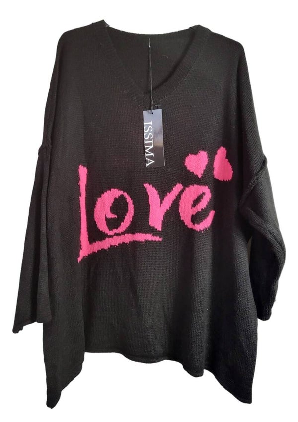 Pullover schwarz/pink "LOVE", Gr. 40 - 44/46, 2x verfügbar