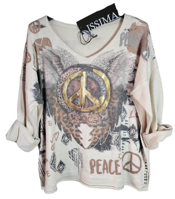 Pullover butter "Peace", Gr. 38 - 42, 1x verfügbar