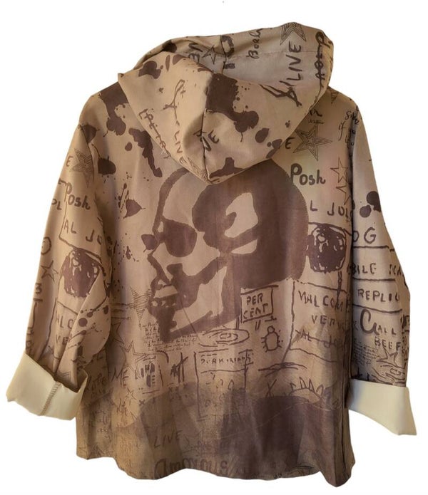 Blazer mit Kapuze mud (grau) "SKULL", Gr. 38 - 42, 1x vergügbar