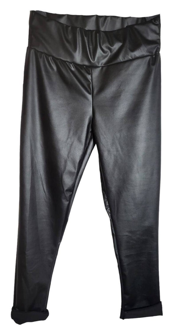 Lederimitat - Leggins schwarz, Gr. 38/40, 2x verfügbar