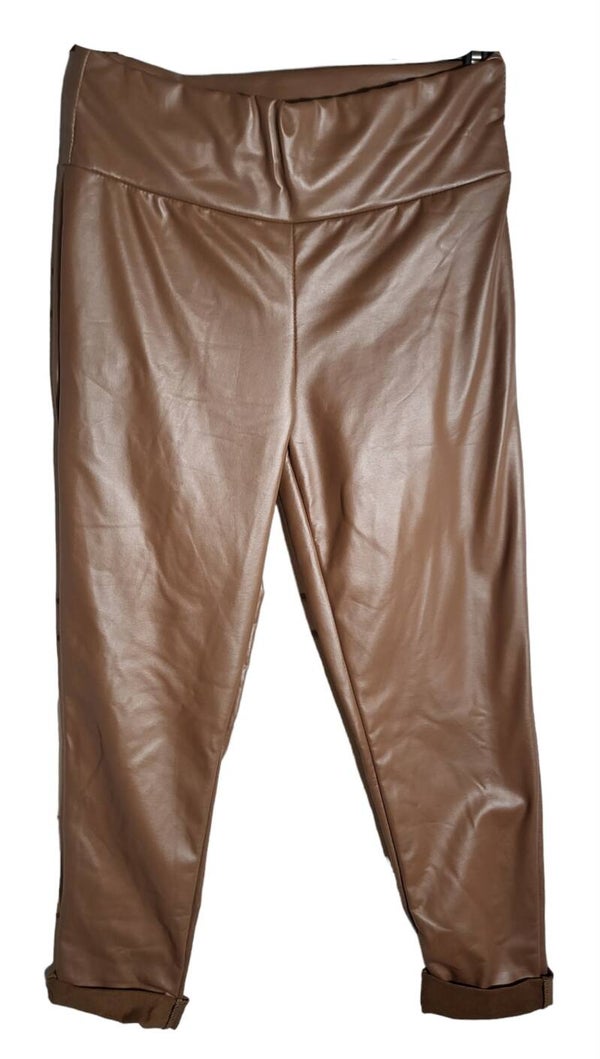 Lederimitat - Leggins cammel, Gr. 38/40, 1x verfügbar